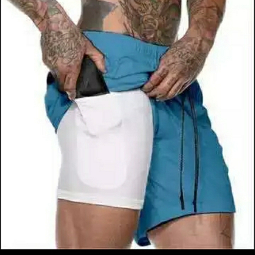 2 in 1 Men's Running Shorts,gym shorts.